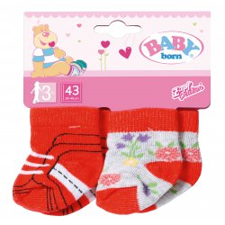 Baby Born Skarpetki dla Lalki 43 cm 2 Pary Czerwone