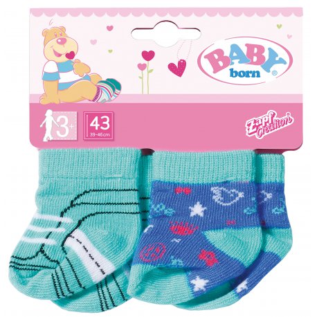 Baby Born Skarpetki dla Lalki 43 cm 2 Pary Zielono Niebieskie