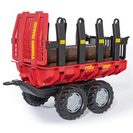 Rolly Toys rollyTrailer Przyczepa Wywrotka do przewozu drewna + 5 Bali