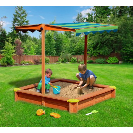 Drewniana piaskownica z regulowanym daszkiem Lily Sandpit AXI