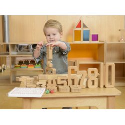 Zestaw Edukacyjny Drewniane Cyferki 1-10 Masterkidz 37 Elementów