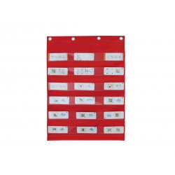 Materiałowy Arkusz Do Wieszania Z Kieszonkami Na Fiszki I Obrazki Masterkidz Czerwony