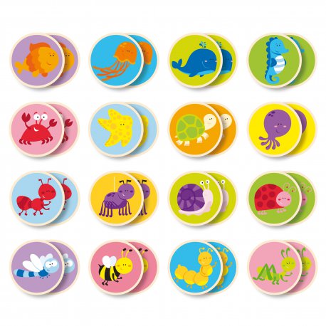 Gra Zapamiętywanie Zwierzątka Memo Viga Toys Drewniane