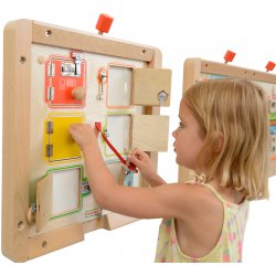 Tablica Ścienna Drewniana Nauka Otwierania Zamków - 6 sejfów Masterkidz