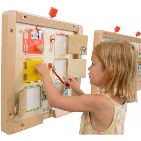 Tablica Ścienna Drewniana Nauka Otwierania Zamków - 6 sejfów Masterkidz