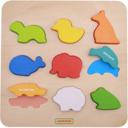 Drewniany Sorter Kształtów Masterkidz Kolorowe Zwierzątka