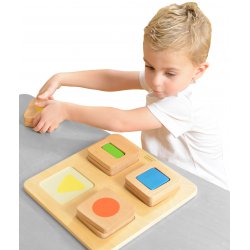 Sensoryczny Sorter Drewniany Kształty i Kolory Masterkidz