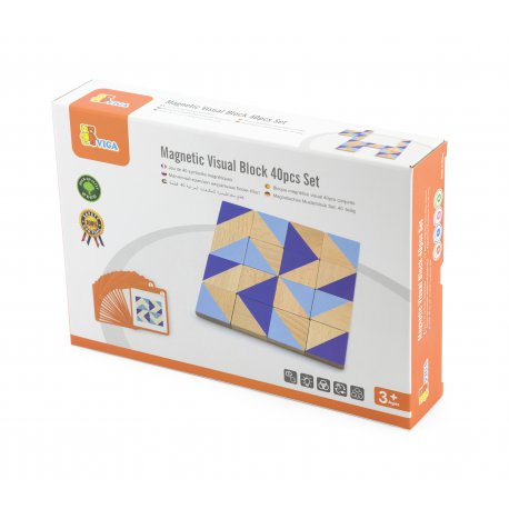 Drewniana Mozaika Klocki Drewniane Viga Toys Układanka Logiczna 40 elementów