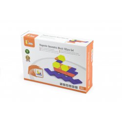 Drewniana Mozaika Geometryczna Viga Toys Układanka Logiczna Klocki 102 el