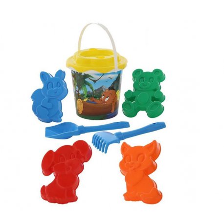 Wader Zestaw Piaskowy Wiaderko sitko foremki 8 elementów
