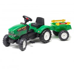 Falk Traktorek na pedały Mustang zielony z Przyczepą