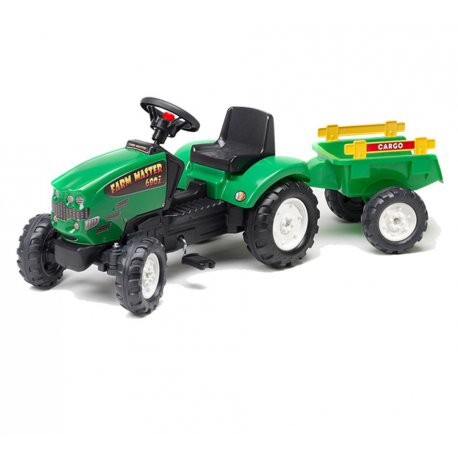 Falk Traktorek na pedały Mustang zielony z Przyczepą