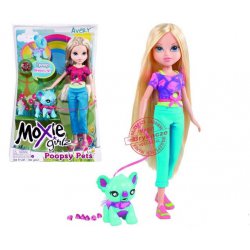 Lalka Moxie Grizl Avery ze zwierzakiem + diamenty Poopsy Pets