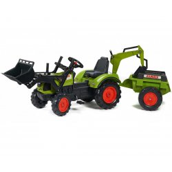 FALK Traktor Claas na pedały przyczepa łyżka koparka