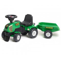 Falk Traktorek do odpychania, Chodzik, Jeździk + przyczepka Zielony