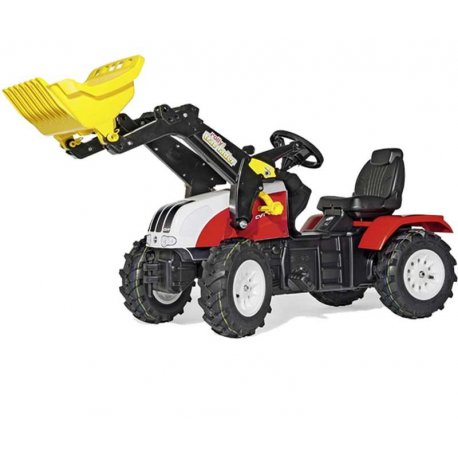 Rolly Toys Traktor na pedały John Steyr na pompowanych kołach + Łyżka