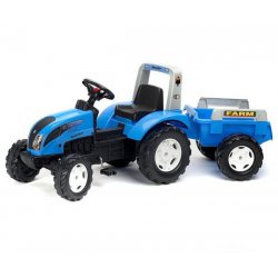 FALK Traktor Landini Niebieski z Przyczepą na pedały