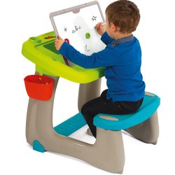 Smoby Tablica stolik Dwustronna biurko z ławeczką Flamastry kreda