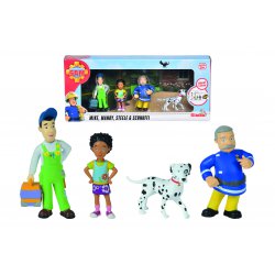 Simba - Strażak Sam Zestaw 4 figurek Mike, Mandy, Steele i Schnuffi + naklejki