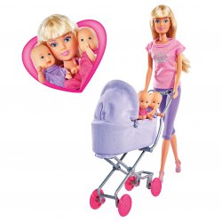 Simba Lalka Steffi Love Z Głębokim Wózkiem 