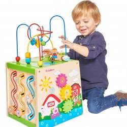 Duża Drewniana Kostka Edukacyjna Manipulacyjna Eichhorn