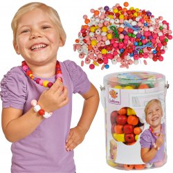 Drewniane Koraliki Do Nawlekania Dla Dzieci w Wiaderku Eichhorn