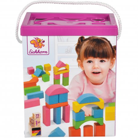 Drewniane Klocki 50 szt. Wiaderko Eichhorn