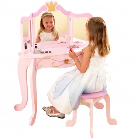Drewniana Toaletka Księżniczki z Lustrem i Krzesełkiem Kidkraft