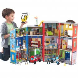 KidKraft Domek superbohatera drewniany policja straż figurki