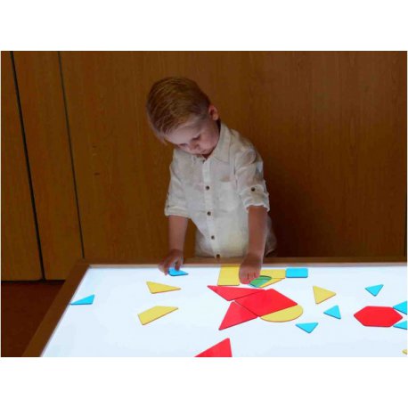 Multifunkcyjny Stół Na Kółkach z Kolorowymi Klockami i Kształtami