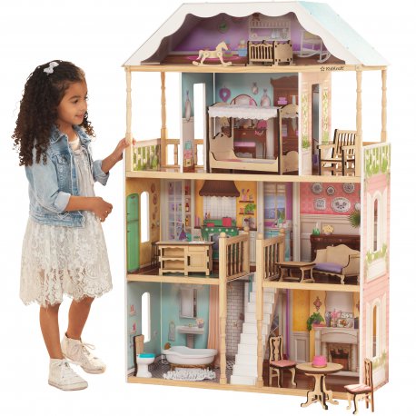Ogromny Drewniany Domek Dla Lalek Charlotte KidKraft