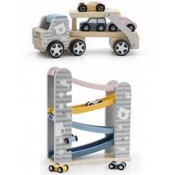 Zestaw VIGA PolarB Drewniana Laweta + Zjeżdżalnia