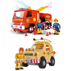 SIMBA Strażak Sam Wóz Strażacki JUPITER + Jeep Ratunkowy