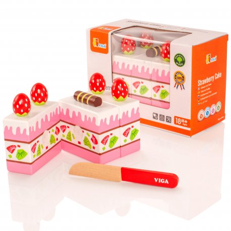 Viga Drewniane Ciasto truskawkowe do krojenia