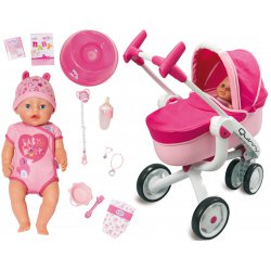 Smoby Wózek 5w1 Maxi Cosi Quinny + Lalka Funkcyjna Baby Born 9 Funkcji