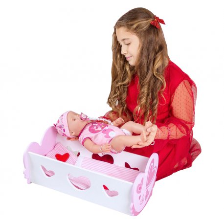 Interaktywna Lalka Baby Born w Zestawie z Kołyską Łóżyczkiem Classic World