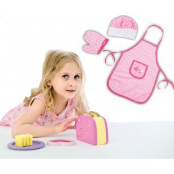 CLASSIC WORLD Mini Zestaw Kucharza Fartuszek + Zestaw Śniadaniowy