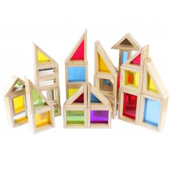 MASTERKIDZ Dewniane Klocki Tęczowe 29 Elem.