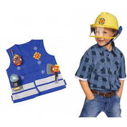Zestaw Strażak Sam Kask z Mikrofonem + Kamizelka z walkie talkie