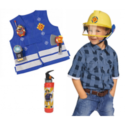 Mega Paka Strażaka Kask z Mikrofonem + Kamizelka z walkie talkie + gaśnica Strażak Sam Simba