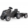 SMOBY Traktor XL Czarny na Pedały z Przyczepką