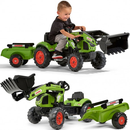 CLAAS Traktor z Przyczepą i Łyżką na pedały FALK