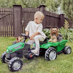 WOOPIE Traktor MAX na pedały z przyczepą zielony