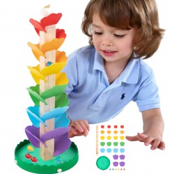 Tooky Toy drewniana kolorowa wieża wirująca