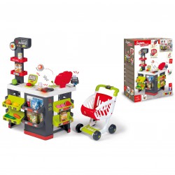 SMOBY Supermarket z Wózkiem, elektroniczną kasą, wagą i 42 akcesoriami