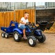 FALK Traktorek New Holland na Pedały Niebieski z Przyczepką od 3 Lat