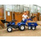 FALK Traktorek New Holland na Pedały Niebieski z Przyczepką od 3 Lat