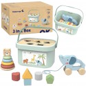 TOOKY TOY Pudełko Sorter Box 3w1 Klocki Piramidka Słonik