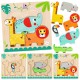 Tooky Toy Drewniane Puzzle Wielowarstwowe Tablica Zwierzątka 7 el.