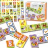 Edukacyjne Klocki Domino Drewniane gra Farma Viga Toys 28 elementów Montessori